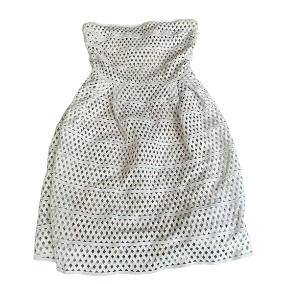 L’atiste By Amy Beige Stunning Cut Out Strapless Dress w/nude lining • Small - Picture 1 of 7